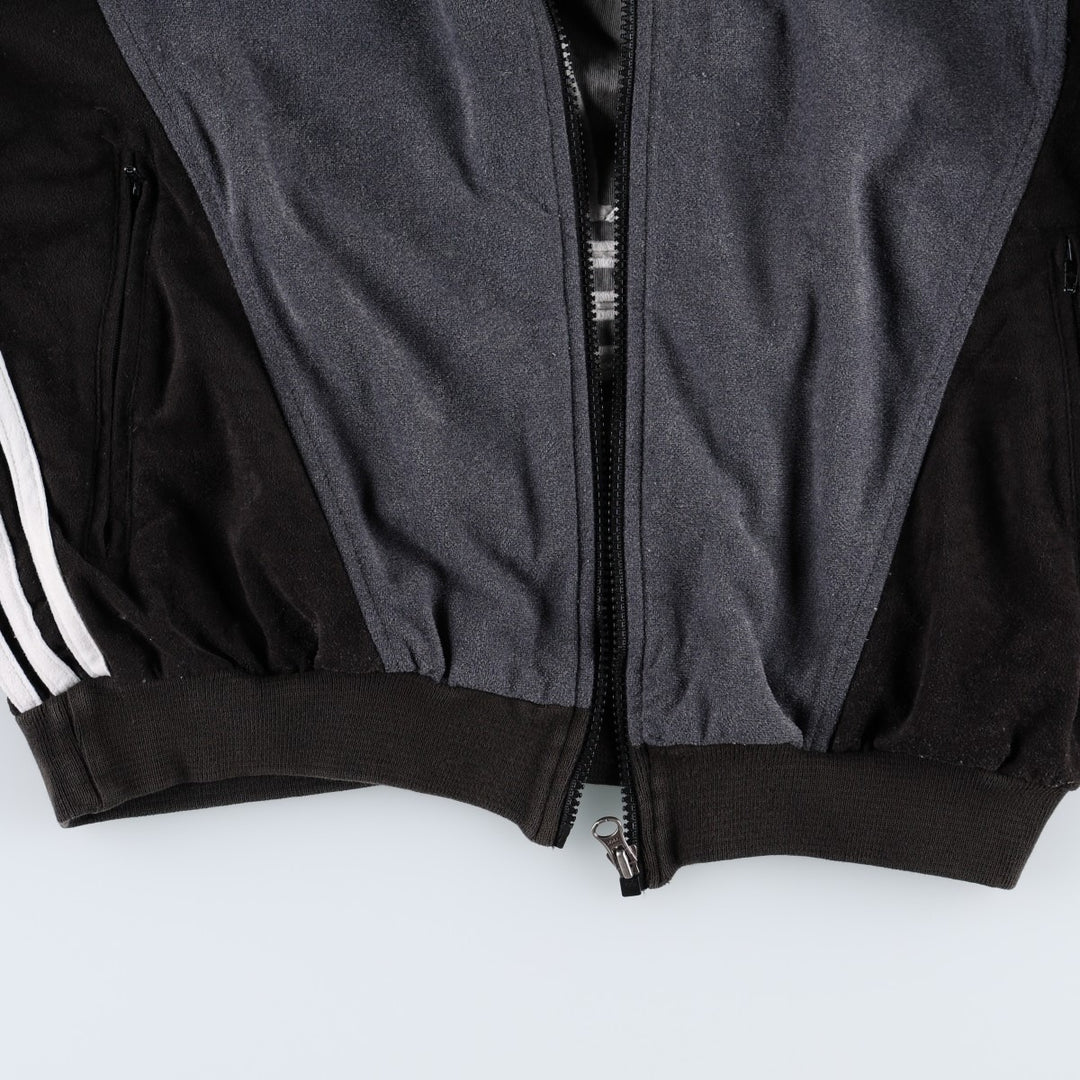 80s-90'S Adidas Trefoil Logo Velour Track Jacket, Women's Size L (approx.), Vintage unclear black type Vintage Second Hand