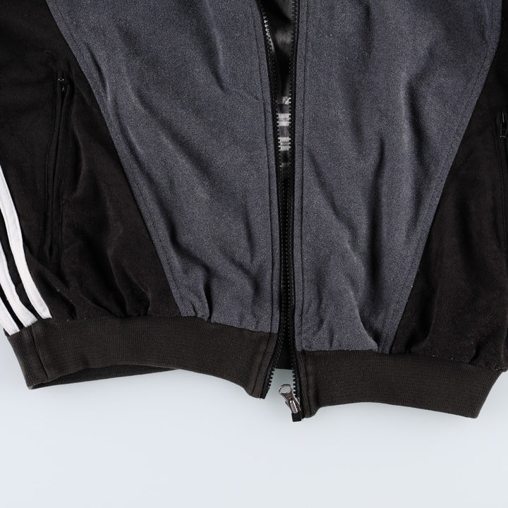 80s-90'S Adidas Trefoil Logo Velour Track Jacket, Women's Size L (approx.), Vintage unclear black type Vintage Second Hand