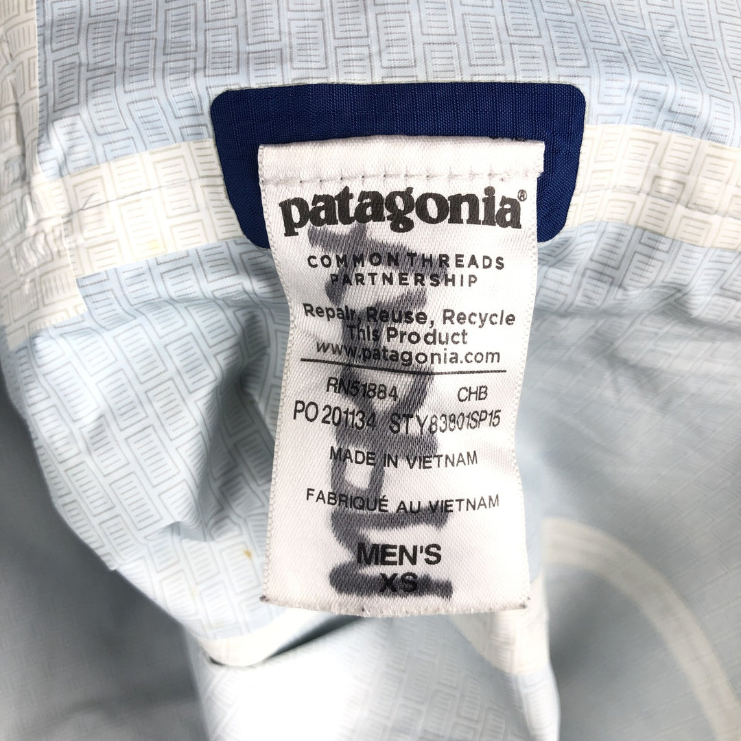 Patagonia Torrentshell Jacket 83801SP15 Mountain Parka Shell Jacket Men's XS (approx.) Nylon Blue type light blue Vintage Second Hand