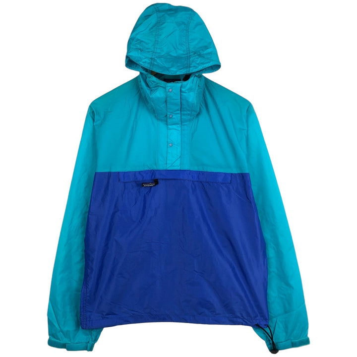 1990'S Patagonia Featherweight Shell Pullover 83201S1 Anorak Parka, Men's Size XS (Equivalent), Vintage Nylon turquoise blue Vintage Second Hand