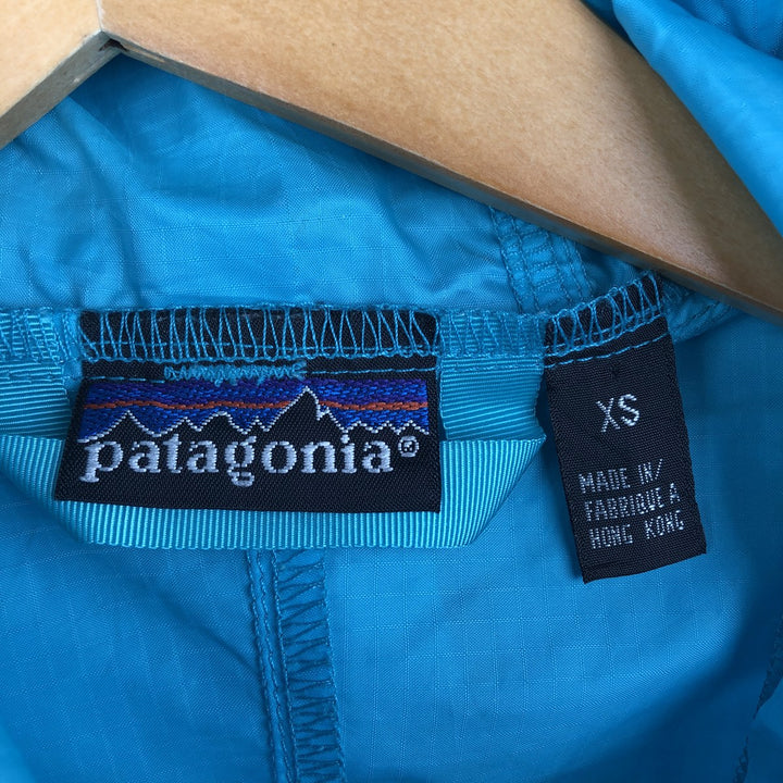 1990'S Patagonia Featherweight Shell Pullover 83201S1 Anorak Parka, Men's Size XS (Equivalent), Vintage Nylon turquoise blue Vintage Second Hand