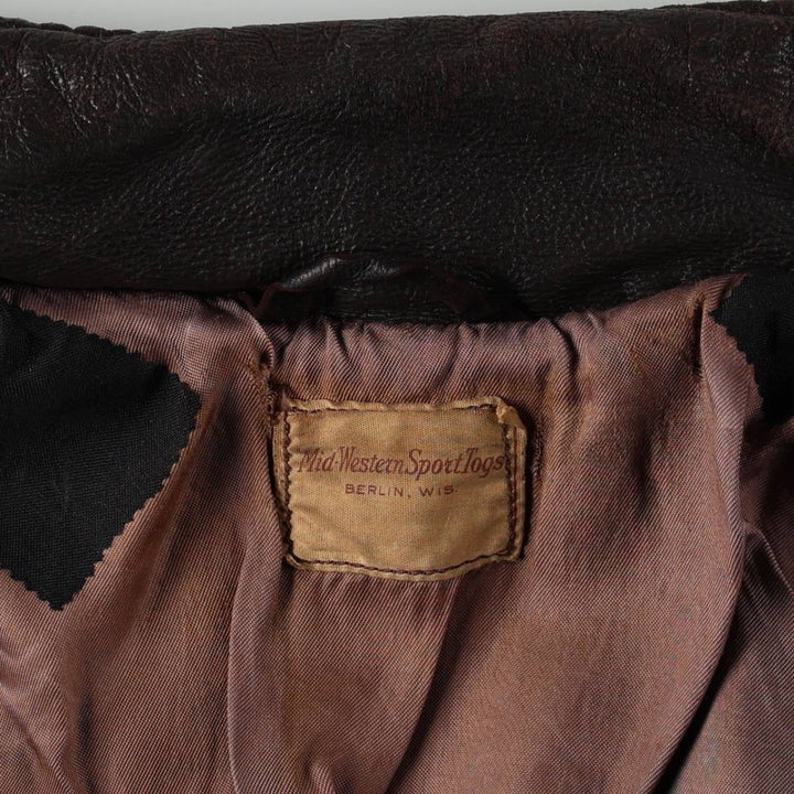 1960'S Mid-Western Sport Togs fringed leather jacket, women's size M equivalent, vintage. unclear dark chocolate Vintage Second Hand