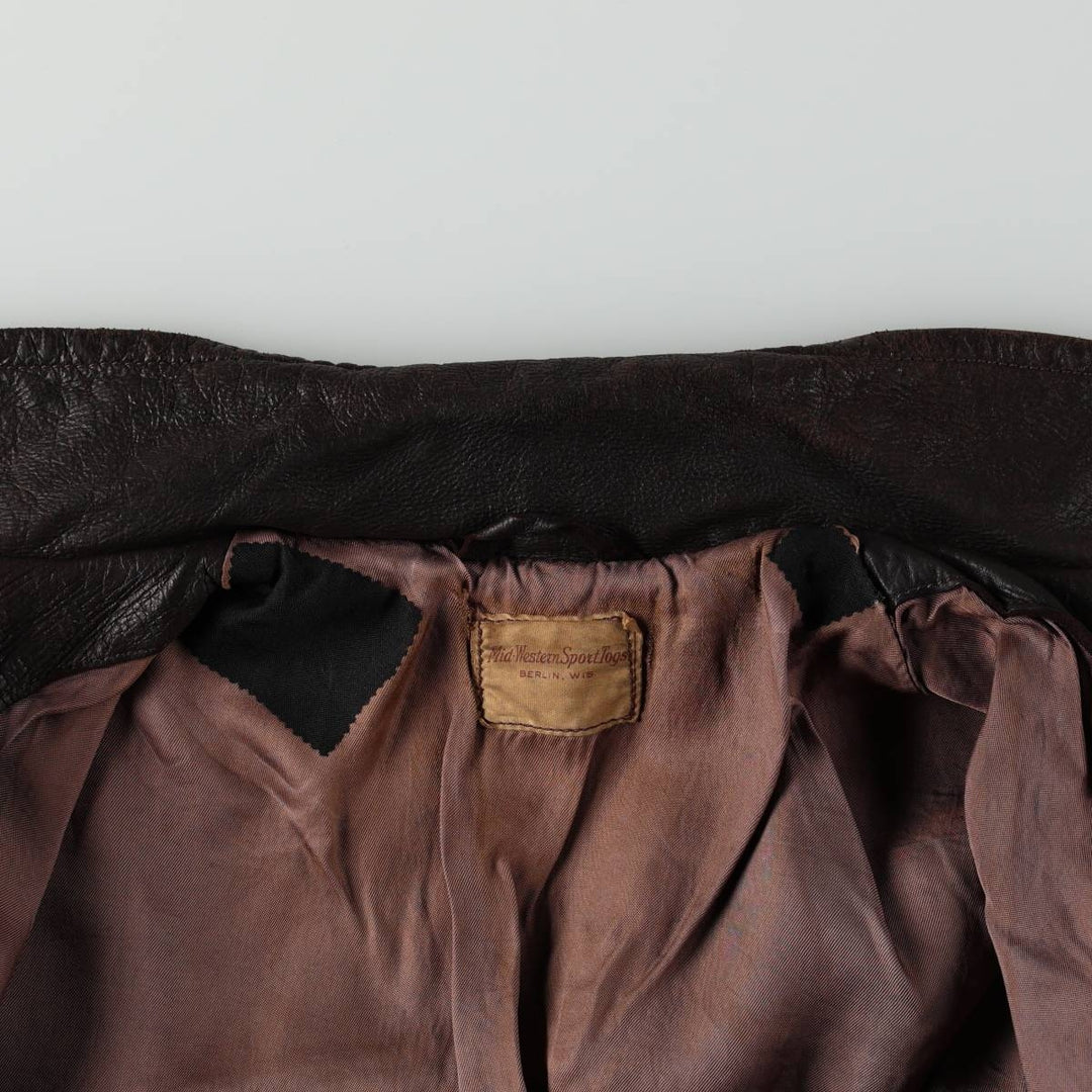 1960'S Mid-Western Sport Togs fringed leather jacket, women's size M equivalent, vintage. unclear dark chocolate Vintage Second Hand