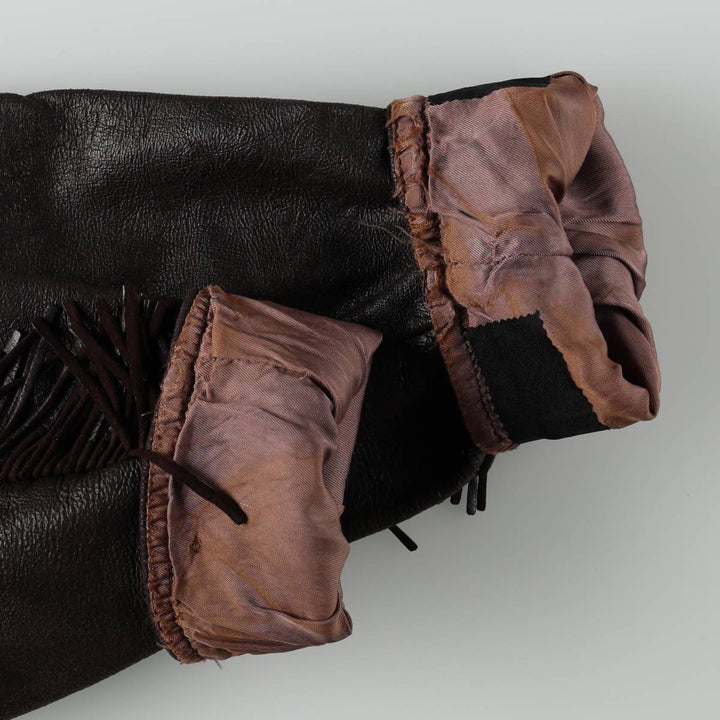 1960'S Mid-Western Sport Togs fringed leather jacket, women's size M equivalent, vintage. unclear dark chocolate Vintage Second Hand