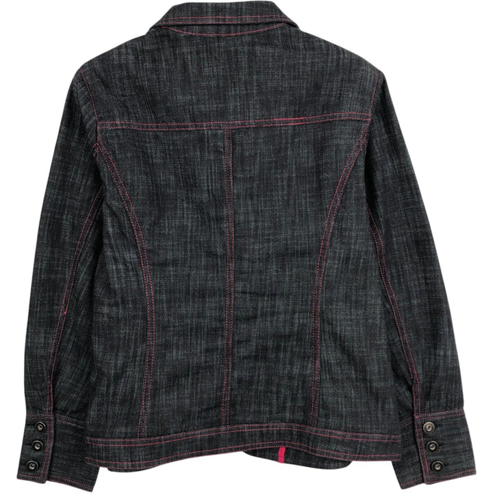 Anne Weybum Black Denim Jacket (G-Jean) - Women's Size L (approx.) cotton black type Vintage Second Hand