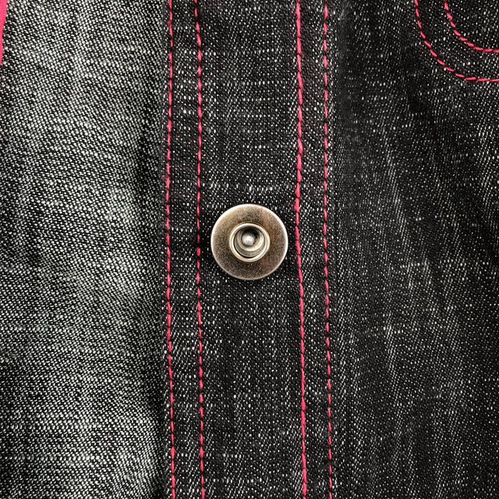 Anne Weybum Black Denim Jacket (G-Jean) - Women's Size L (approx.) cotton black type Vintage Second Hand
