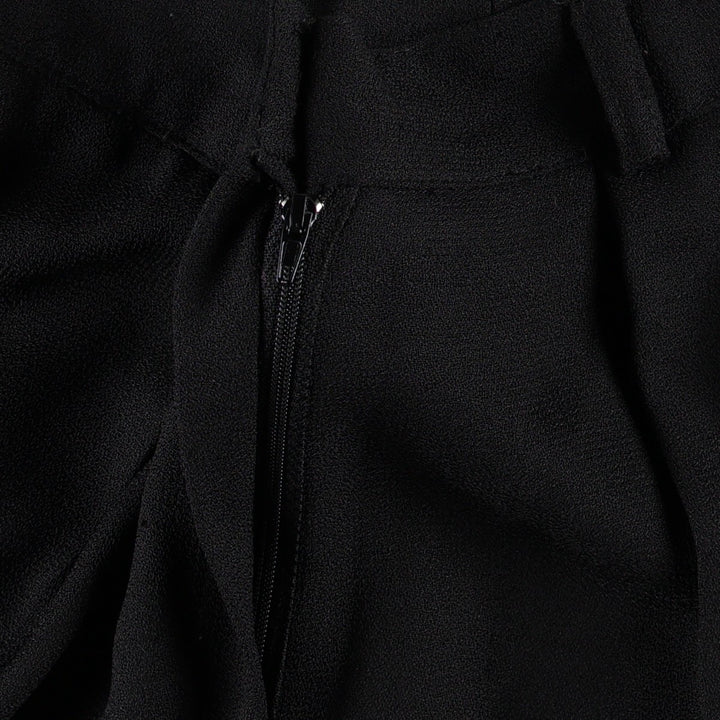 CLEO One-Pleat Slacks Pants, Made in Canada, Women's Size L (equivalent to W28) polyester black type Vintage Second Hand