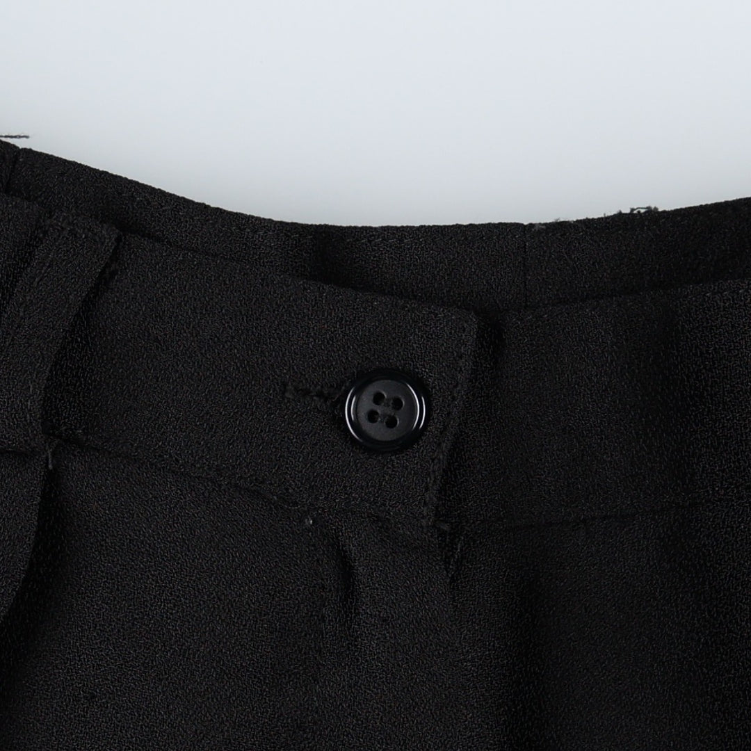 CLEO One-Pleat Slacks Pants, Made in Canada, Women's Size L (equivalent to W28) polyester black type Vintage Second Hand