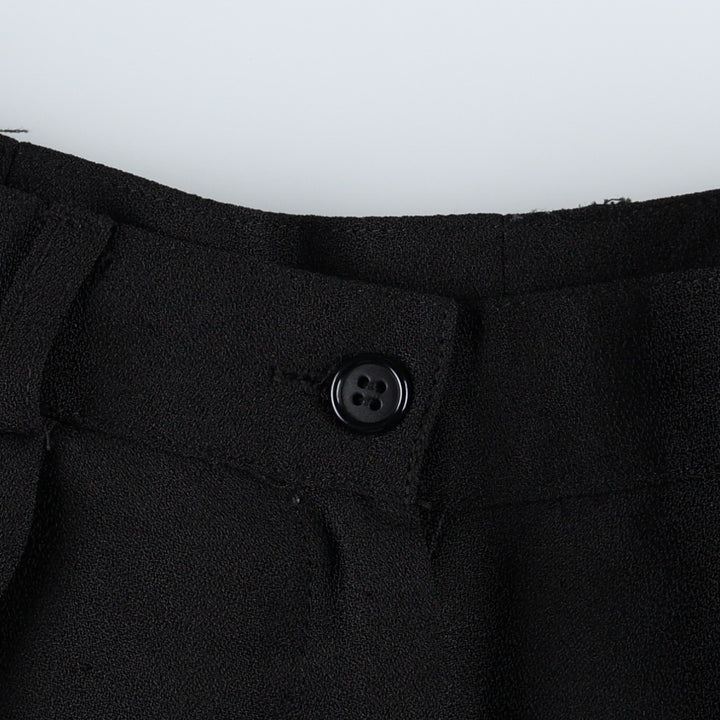 CLEO One-Pleat Slacks Pants, Made in Canada, Women's Size L (equivalent to W28) polyester black type Vintage Second Hand