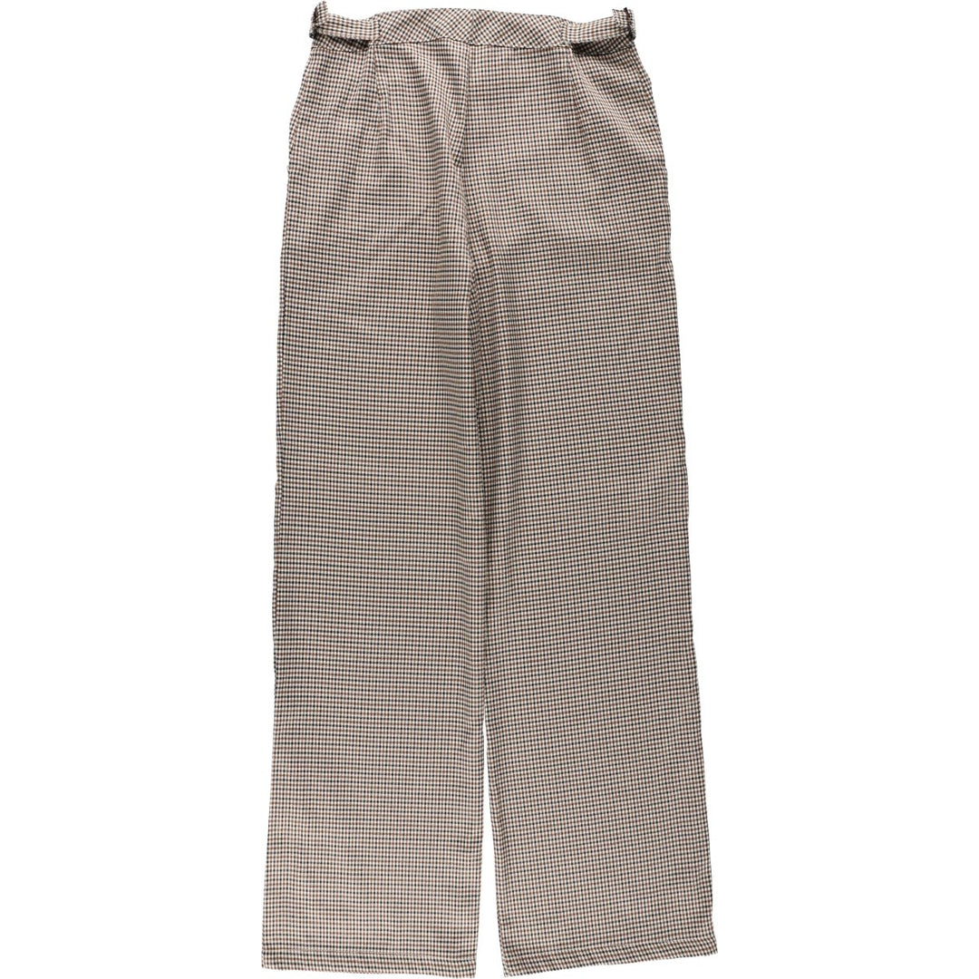 PRINCESS POLLY Check Pattern Slacks Pants, Women's Size L (equivalent to W28) polyester ivory Vintage Second Hand