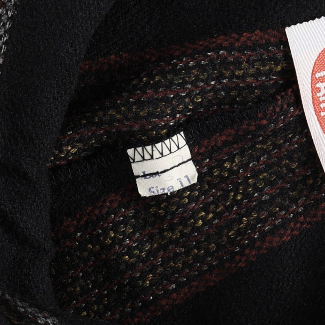 SMART PARTS Stripe Pattern One-Pleat Wool Slacks Pants, Women's Size M (equivalent to W26) unclear black type Vintage Second Hand