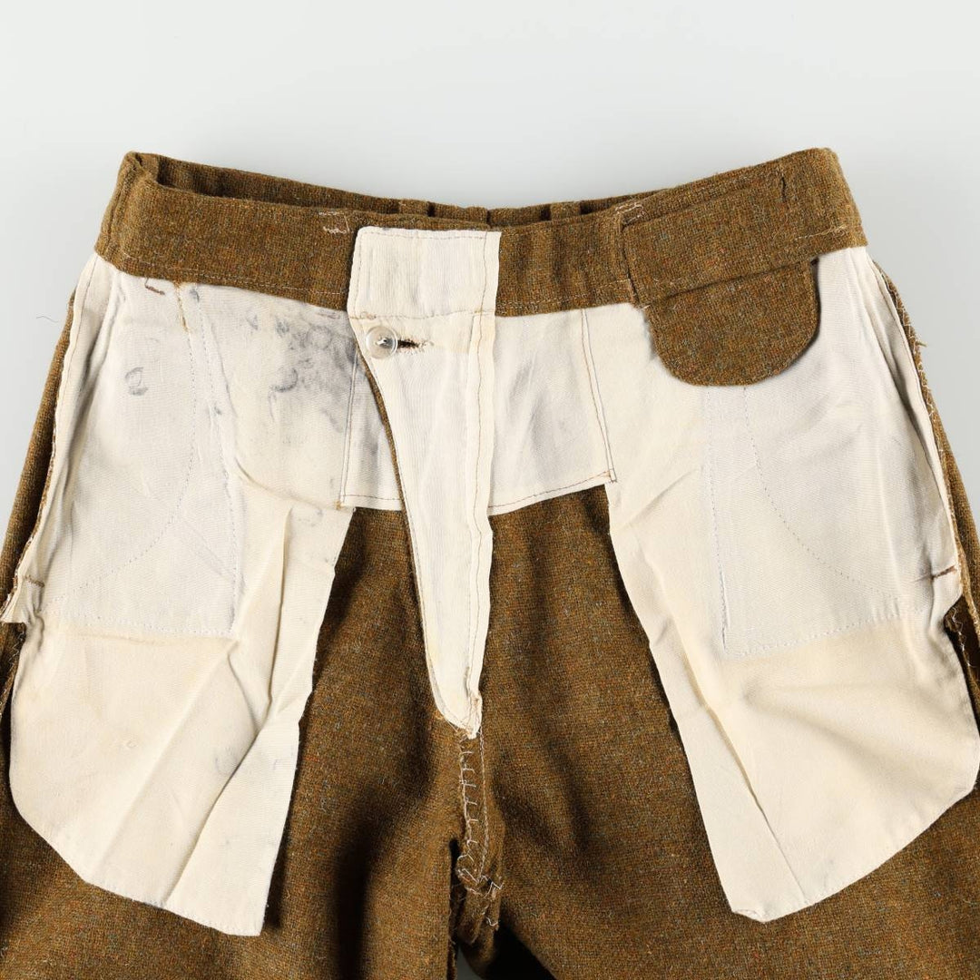 Women's wool slacks, size L (equivalent to W28), vintage. unclear Khaki type brown Vintage Second Hand