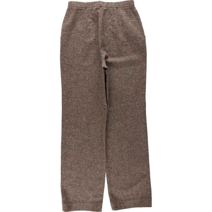 The Villager One-Pleat Wool Slacks, Made in USA, Women's Size L (equivalent to W28), Vintage wool brown type Vintage Second Hand