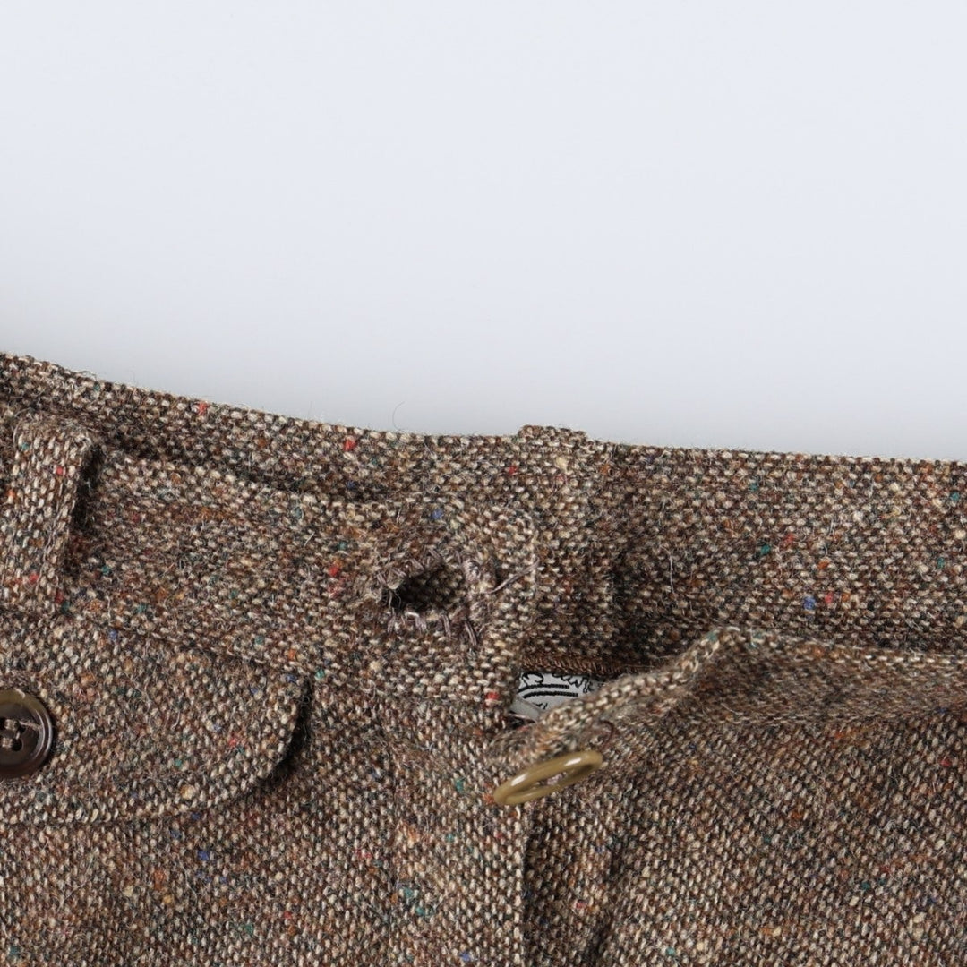 The Villager One-Pleat Wool Slacks, Made in USA, Women's Size L (equivalent to W28), Vintage wool brown type Vintage Second Hand