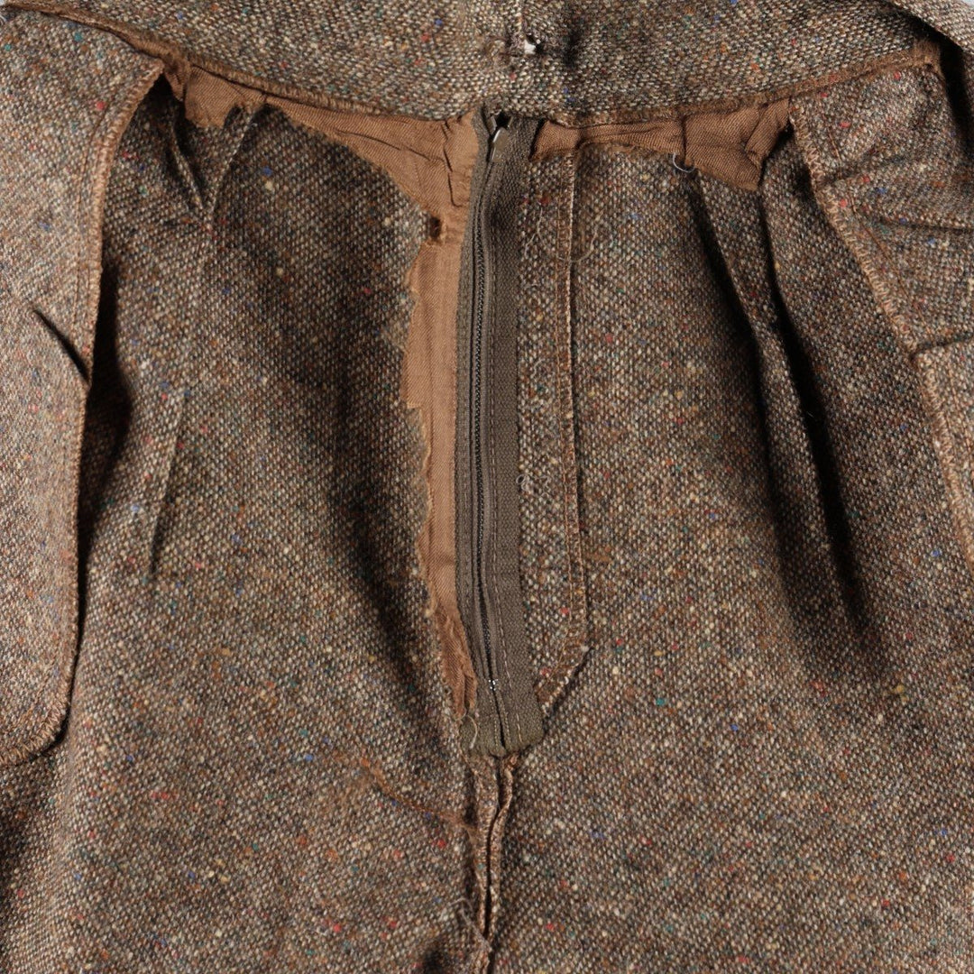 The Villager One-Pleat Wool Slacks, Made in USA, Women's Size L (equivalent to W28), Vintage wool brown type Vintage Second Hand