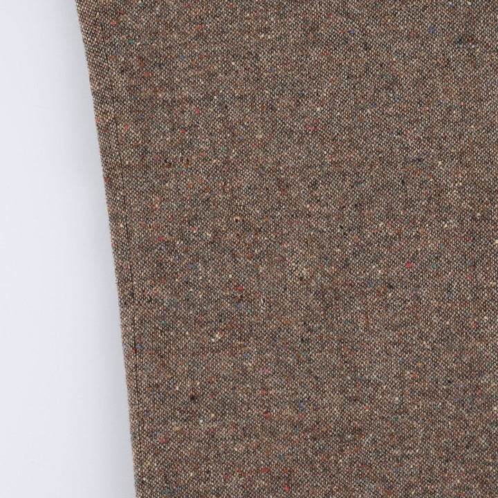 The Villager One-Pleat Wool Slacks, Made in USA, Women's Size L (equivalent to W28), Vintage wool brown type Vintage Second Hand
