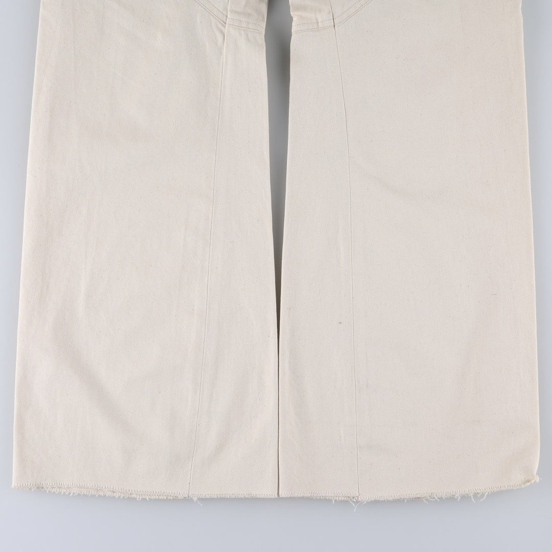 Vintage 60s-70'S SYSSER flared denim pants, women's size L (equivalent to W28). unclear ivory Vintage Second Hand