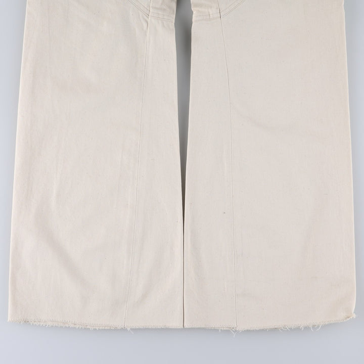 Vintage 60s-70'S SYSSER flared denim pants, women's size L (equivalent to W28). unclear ivory Vintage Second Hand