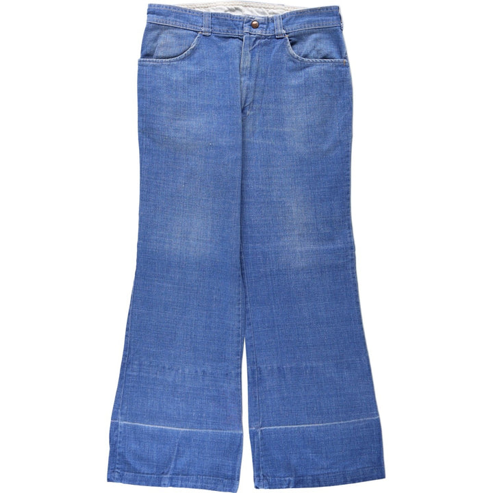 60s-70'S BUCKEYE Flare Cut Denim Pants, Women's XL (W33 equivalent), Vintage cotton blue type Vintage Second Hand