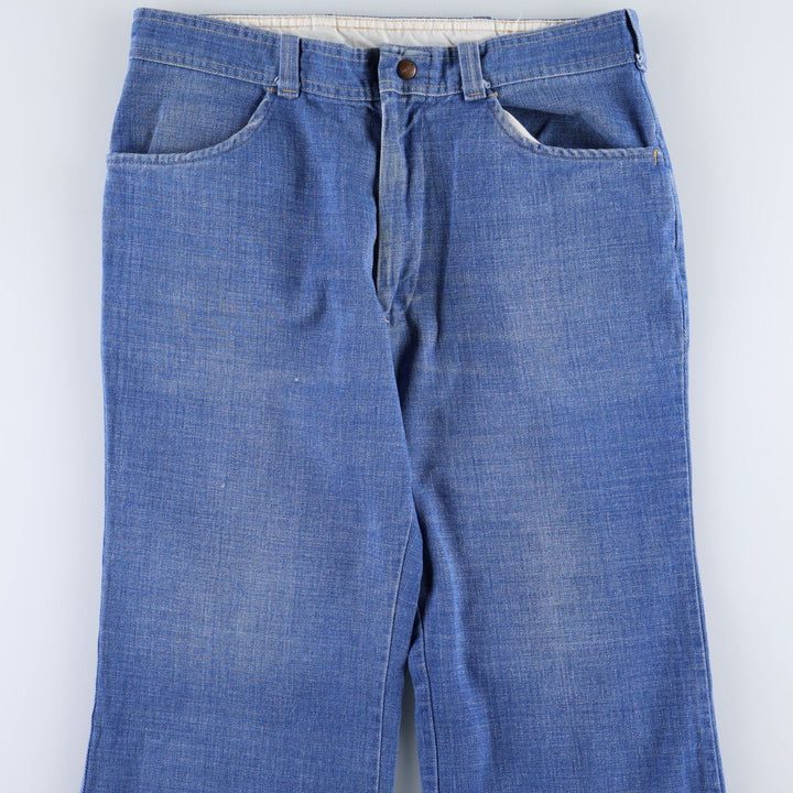 60s-70'S BUCKEYE Flare Cut Denim Pants, Women's XL (W33 equivalent), Vintage cotton blue type Vintage Second Hand