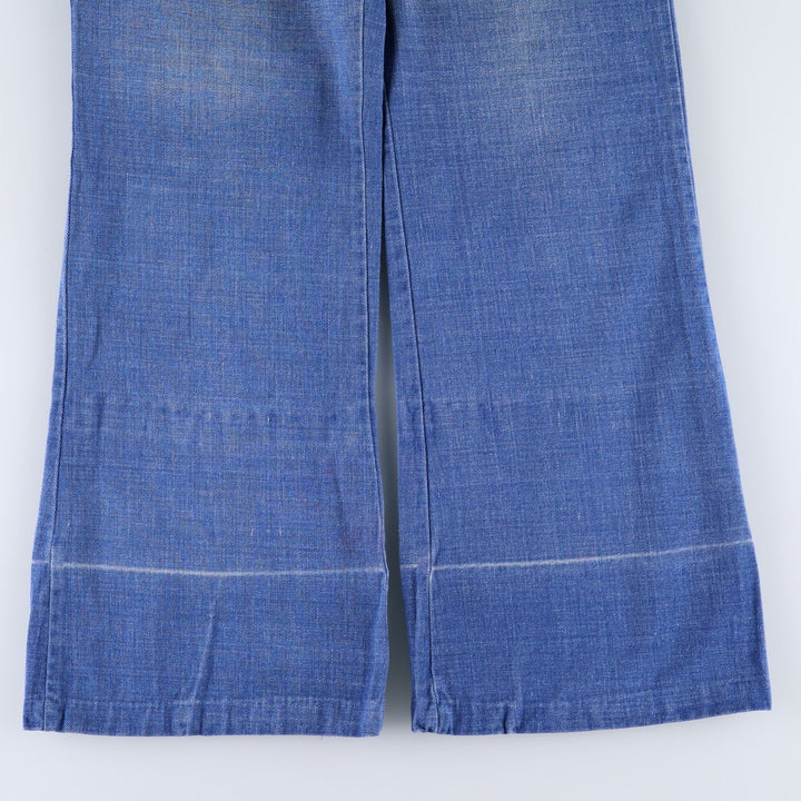 60s-70'S BUCKEYE Flare Cut Denim Pants, Women's XL (W33 equivalent), Vintage cotton blue type Vintage Second Hand