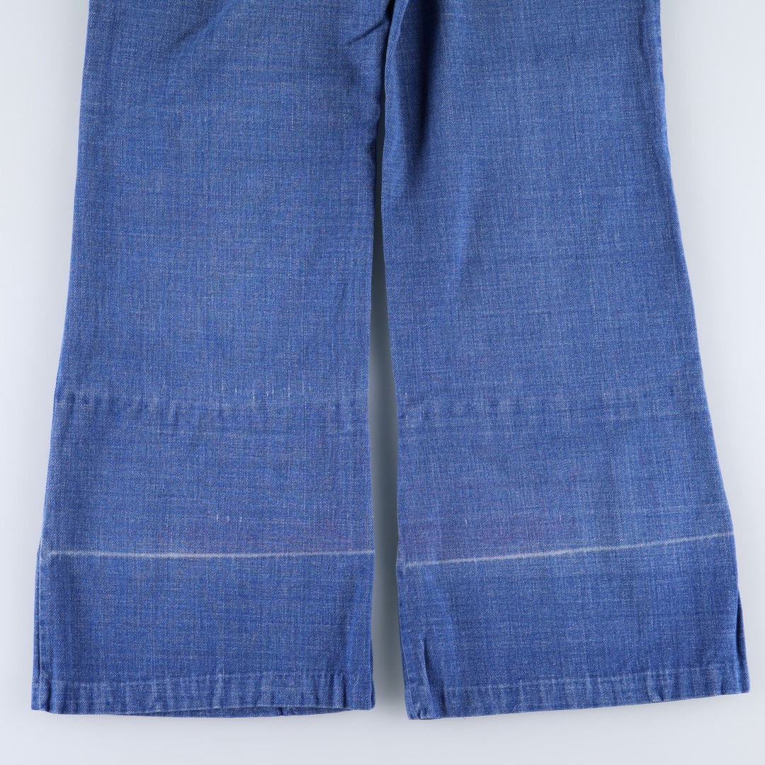 60s-70'S BUCKEYE Flare Cut Denim Pants, Women's XL (W33 equivalent), Vintage cotton blue type Vintage Second Hand