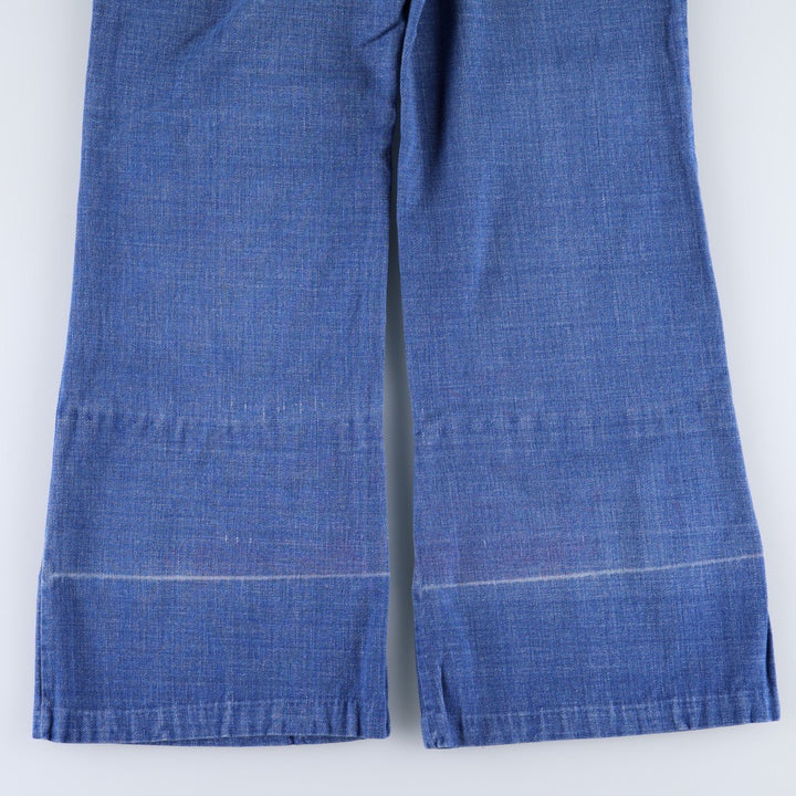 60s-70'S BUCKEYE Flare Cut Denim Pants, Women's XL (W33 equivalent), Vintage cotton blue type Vintage Second Hand