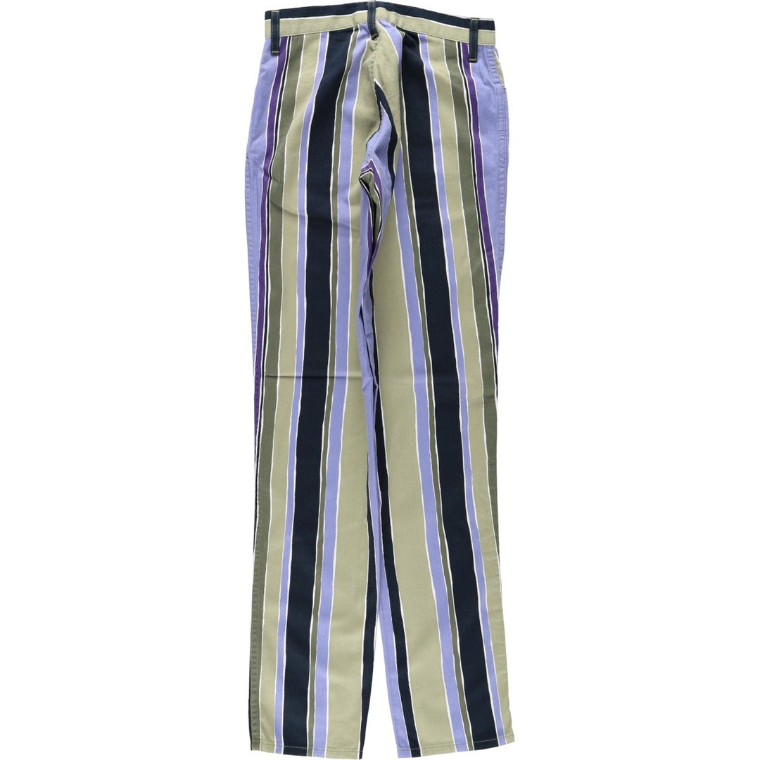agnes b. PARIS striped cotton pants, made in France, women's size M (equivalent to w26). cotton navy blue type Vintage Second Hand