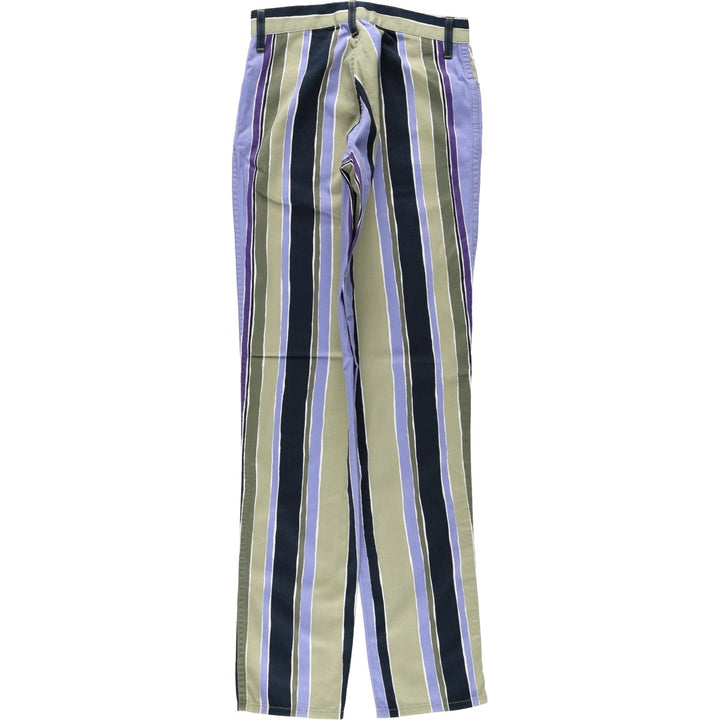 agnes b. PARIS striped cotton pants, made in France, women's size M (equivalent to w26). cotton navy blue type Vintage Second Hand
