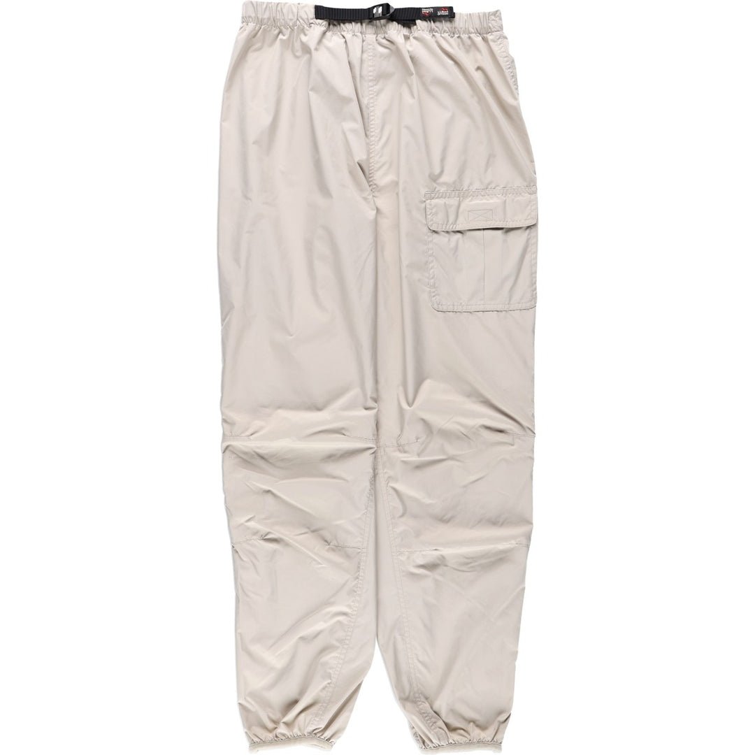90s-00'S L.L.Bean Warm-Up Pants, Ripstop Nylon Pants, Crinkly Fabric, Women's Size M (approx.) polyester Beige type Vintage Second Hand