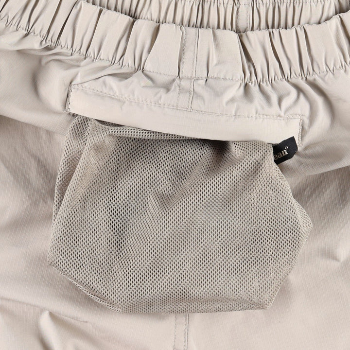 90s-00'S L.L.Bean Warm-Up Pants, Ripstop Nylon Pants, Crinkly Fabric, Women's Size M (approx.) polyester Beige type Vintage Second Hand