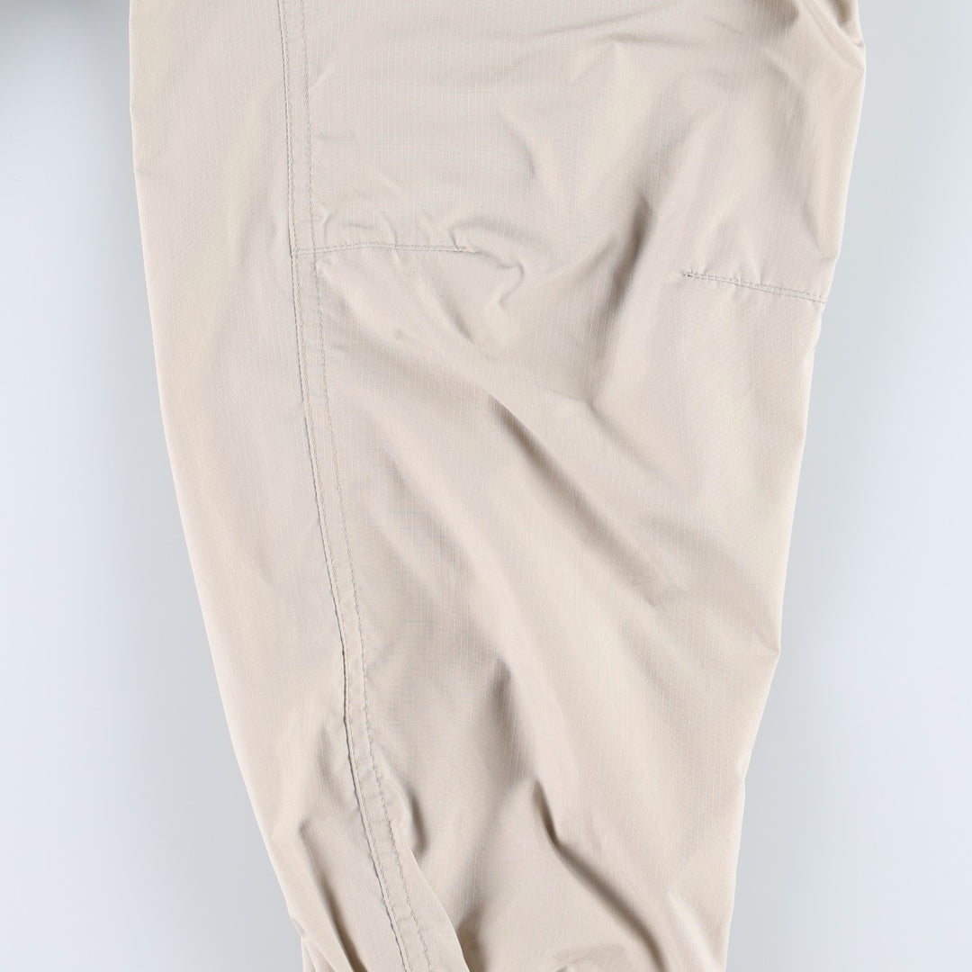 90s-00'S L.L.Bean Warm-Up Pants, Ripstop Nylon Pants, Crinkly Fabric, Women's Size M (approx.) polyester Beige type Vintage Second Hand