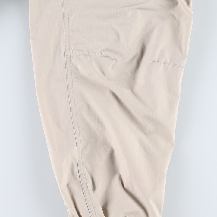 90s-00'S L.L.Bean Warm-Up Pants, Ripstop Nylon Pants, Crinkly Fabric, Women's Size M (approx.) polyester Beige type Vintage Second Hand