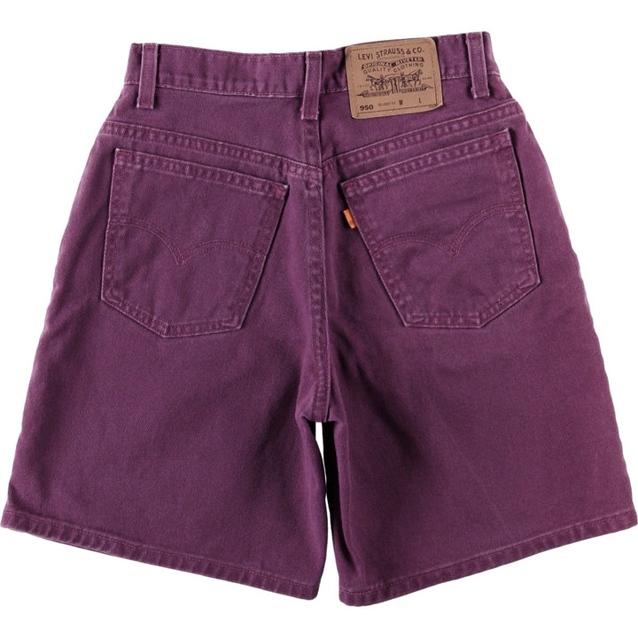 1990'S Levi's 37950-4382 Relaxed Fit Denim Shorts, Made in USA, Women's Size L (equivalent to W27), Vintage. cotton purple type Vintage Second Hand