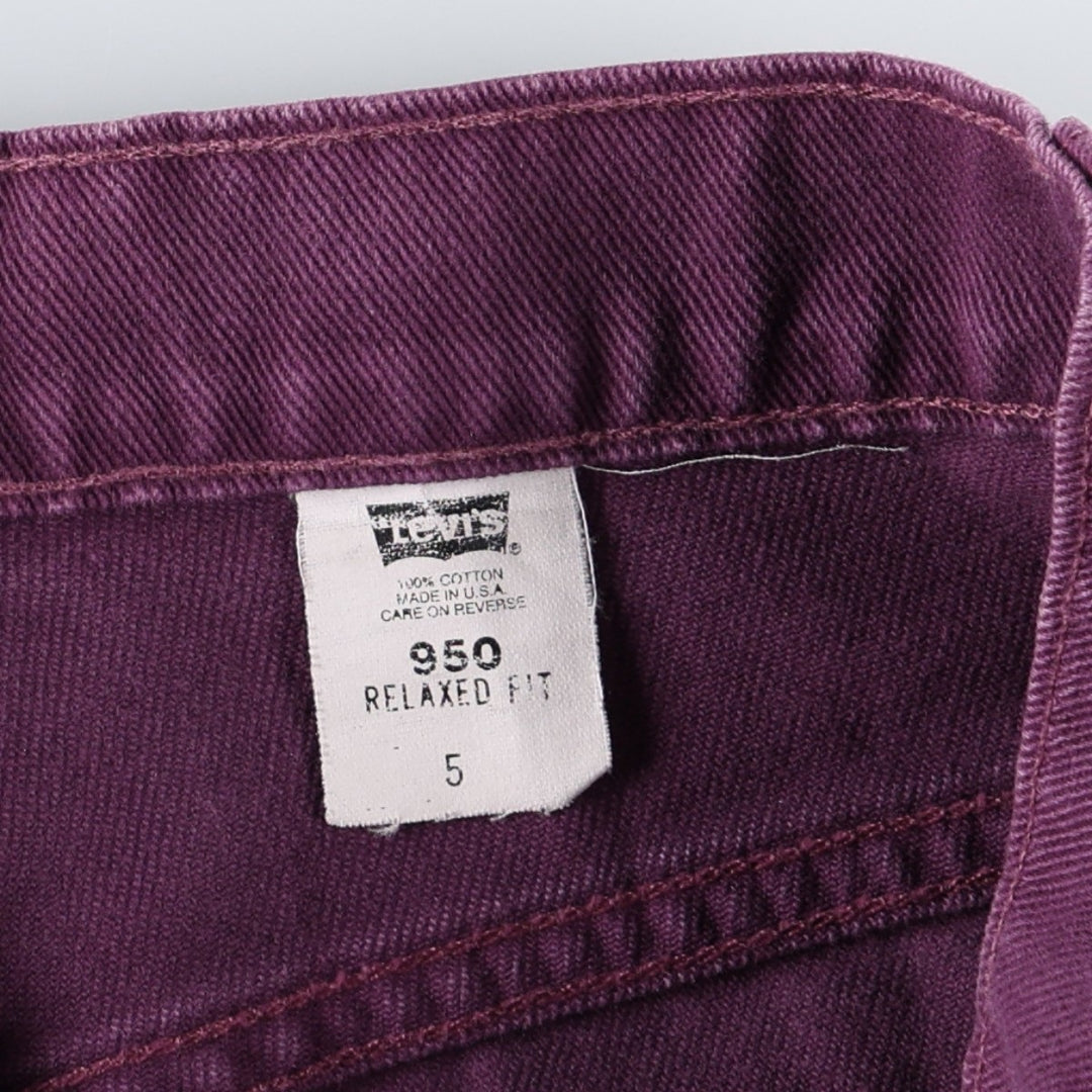 1990'S Levi's 37950-4382 Relaxed Fit Denim Shorts, Made in USA, Women's Size L (equivalent to W27), Vintage. cotton purple type Vintage Second Hand