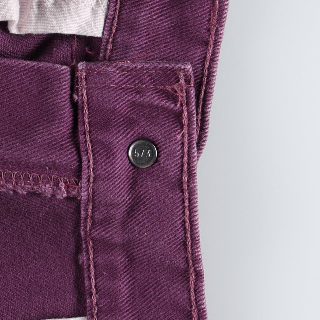 1990'S Levi's 37950-4382 Relaxed Fit Denim Shorts, Made in USA, Women's Size L (equivalent to W27), Vintage. cotton purple type Vintage Second Hand
