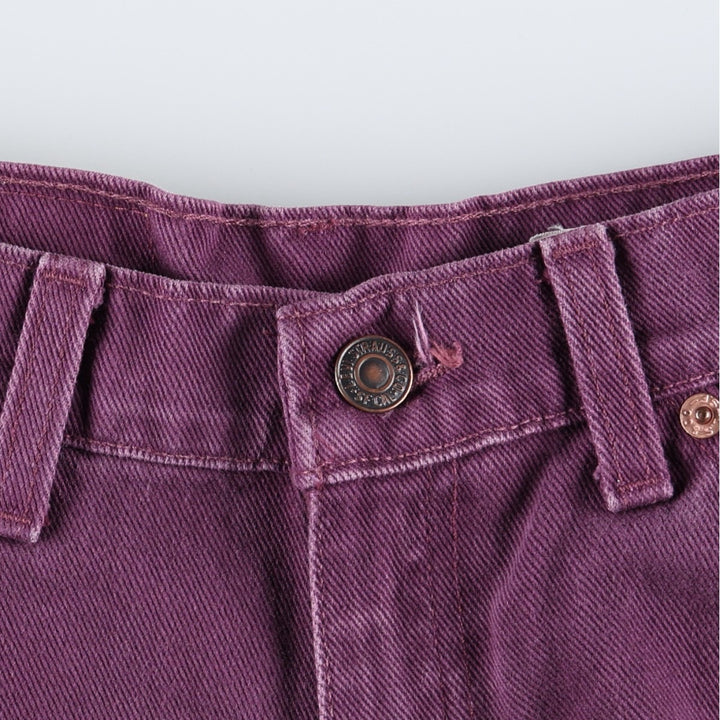 1990'S Levi's 37950-4382 Relaxed Fit Denim Shorts, Made in USA, Women's Size L (equivalent to W27), Vintage. cotton purple type Vintage Second Hand