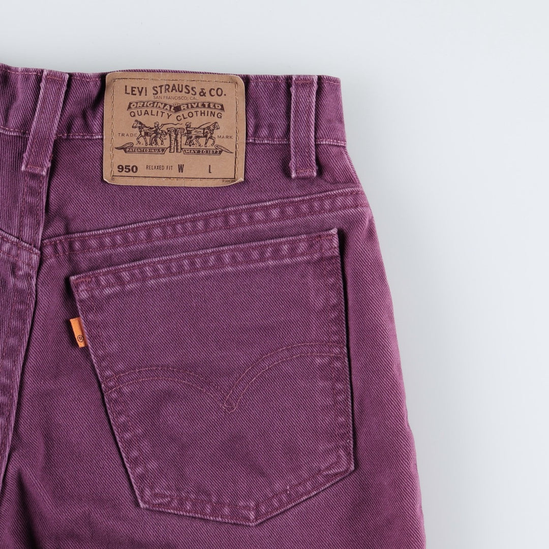 1990'S Levi's 37950-4382 Relaxed Fit Denim Shorts, Made in USA, Women's Size L (equivalent to W27), Vintage. cotton purple type Vintage Second Hand