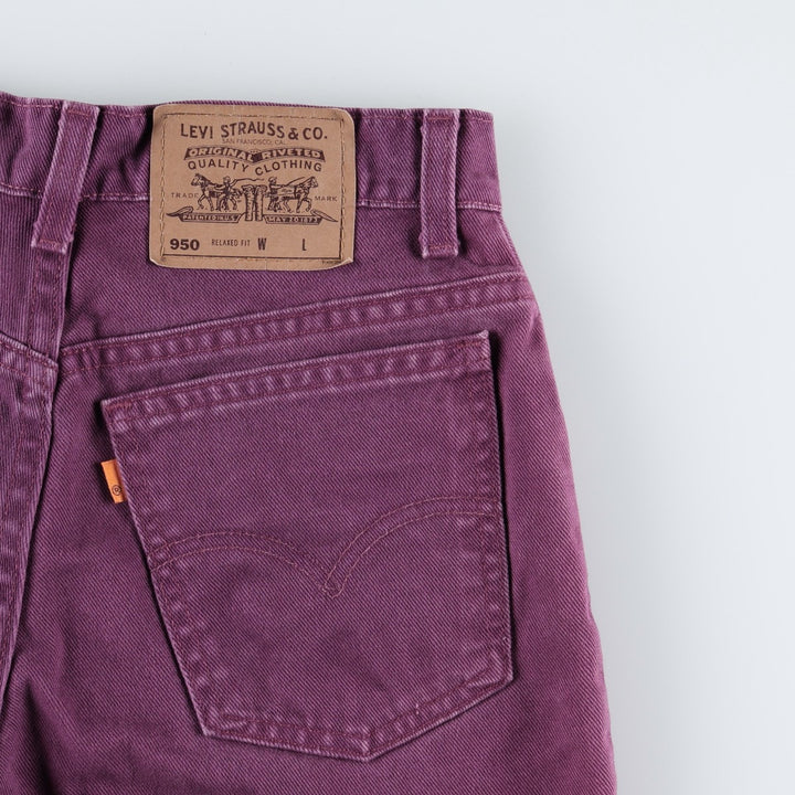 1990'S Levi's 37950-4382 Relaxed Fit Denim Shorts, Made in USA, Women's Size L (equivalent to W27), Vintage. cotton purple type Vintage Second Hand