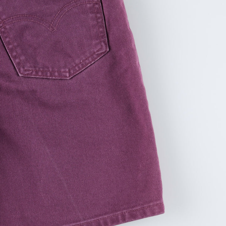 1990'S Levi's 37950-4382 Relaxed Fit Denim Shorts, Made in USA, Women's Size L (equivalent to W27), Vintage. cotton purple type Vintage Second Hand