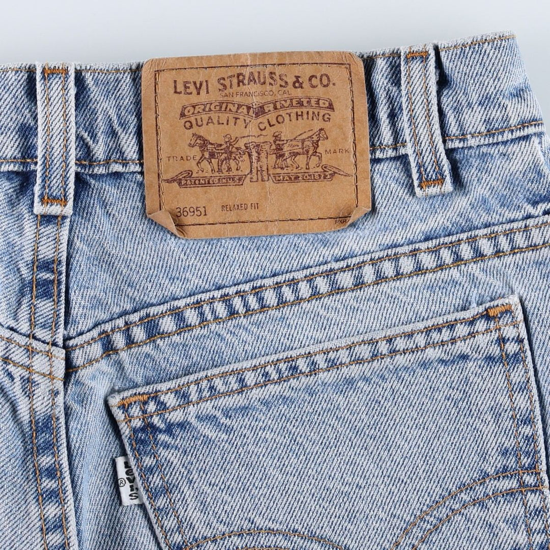 1990'S Levi's 36951-0703 Denim Shorts, Made in USA, Women's Size L (W28 equivalent), Vintage. cotton blue type Vintage Second Hand