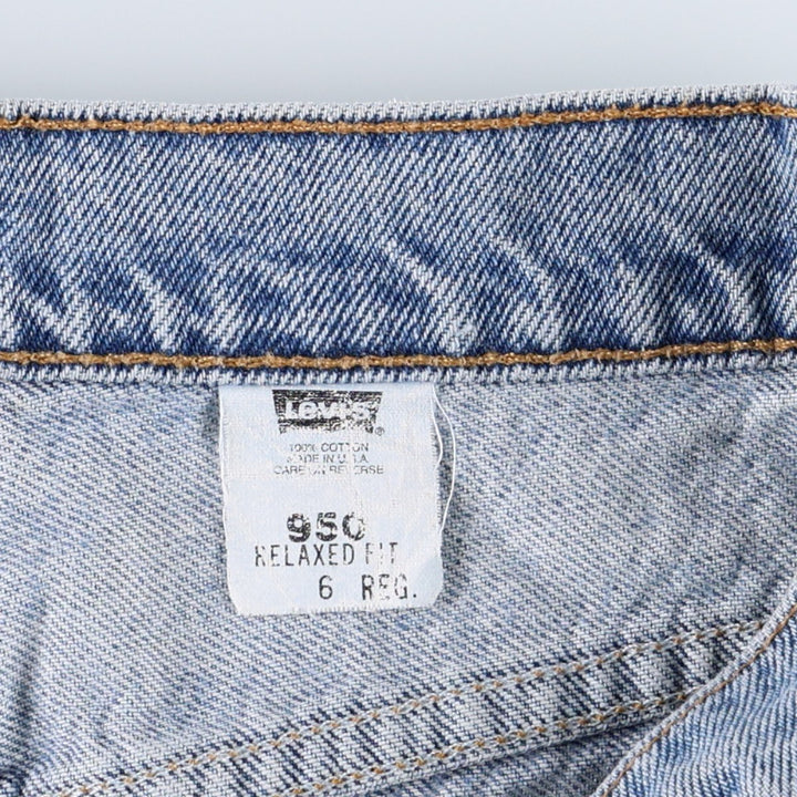1990'S Levi's 36951-0703 Denim Shorts, Made in USA, Women's Size L (W28 equivalent), Vintage. cotton blue type Vintage Second Hand