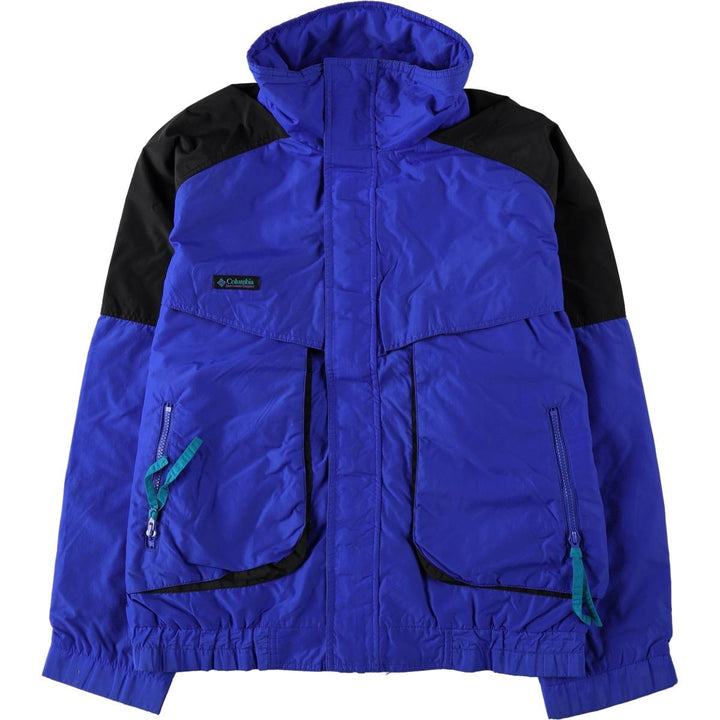 1990'S Columbia Powder Keg Mountain Jacket (White Tag) - Shell Jacket - Men's Size L (approx.) Nylon blue type Vintage Second Hand