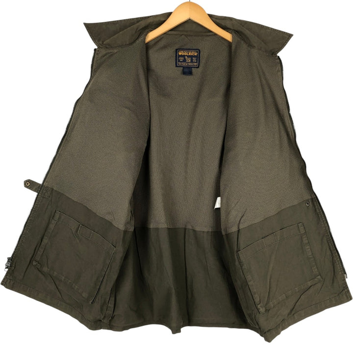 2000'S Woolrich fishing jacket, men's size L (approx.) cotton Khaki type Vintage Second Hand