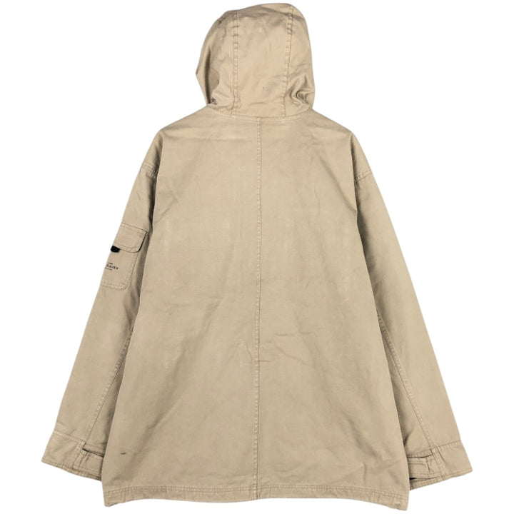 Eddie Bauer LEGEND Hooded Half-Zip Fishing Jacket, Men's Size L (approx.) cotton Beige type Vintage Second Hand