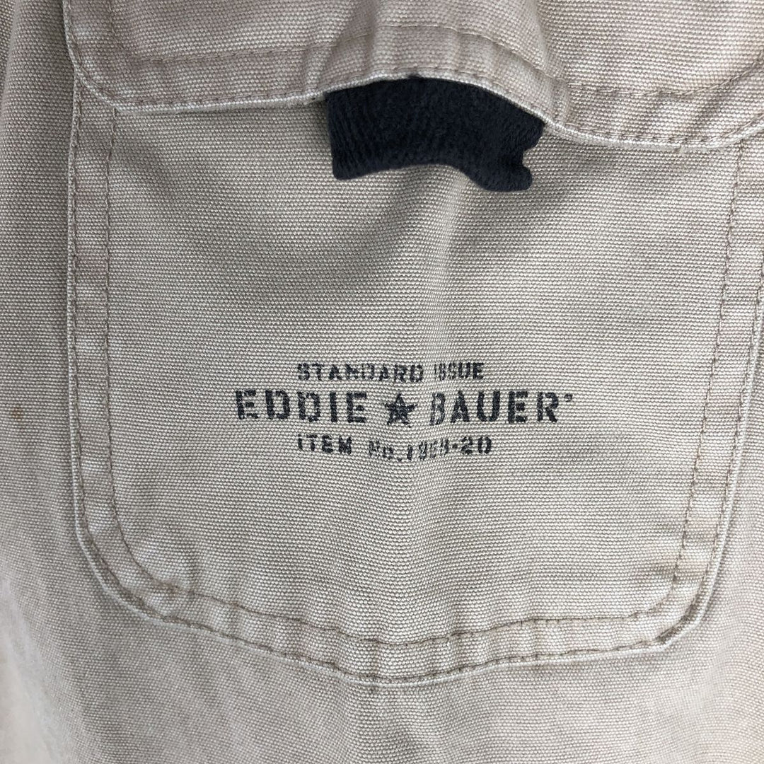 Eddie Bauer LEGEND Hooded Half-Zip Fishing Jacket, Men's Size L (approx.) cotton Beige type Vintage Second Hand