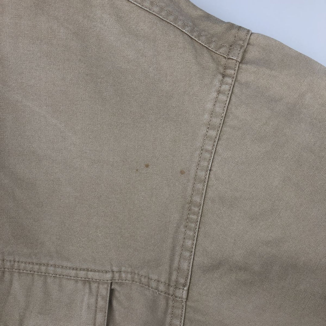 Eddie Bauer LEGEND Hooded Half-Zip Fishing Jacket, Men's Size L (approx.) cotton Beige type Vintage Second Hand