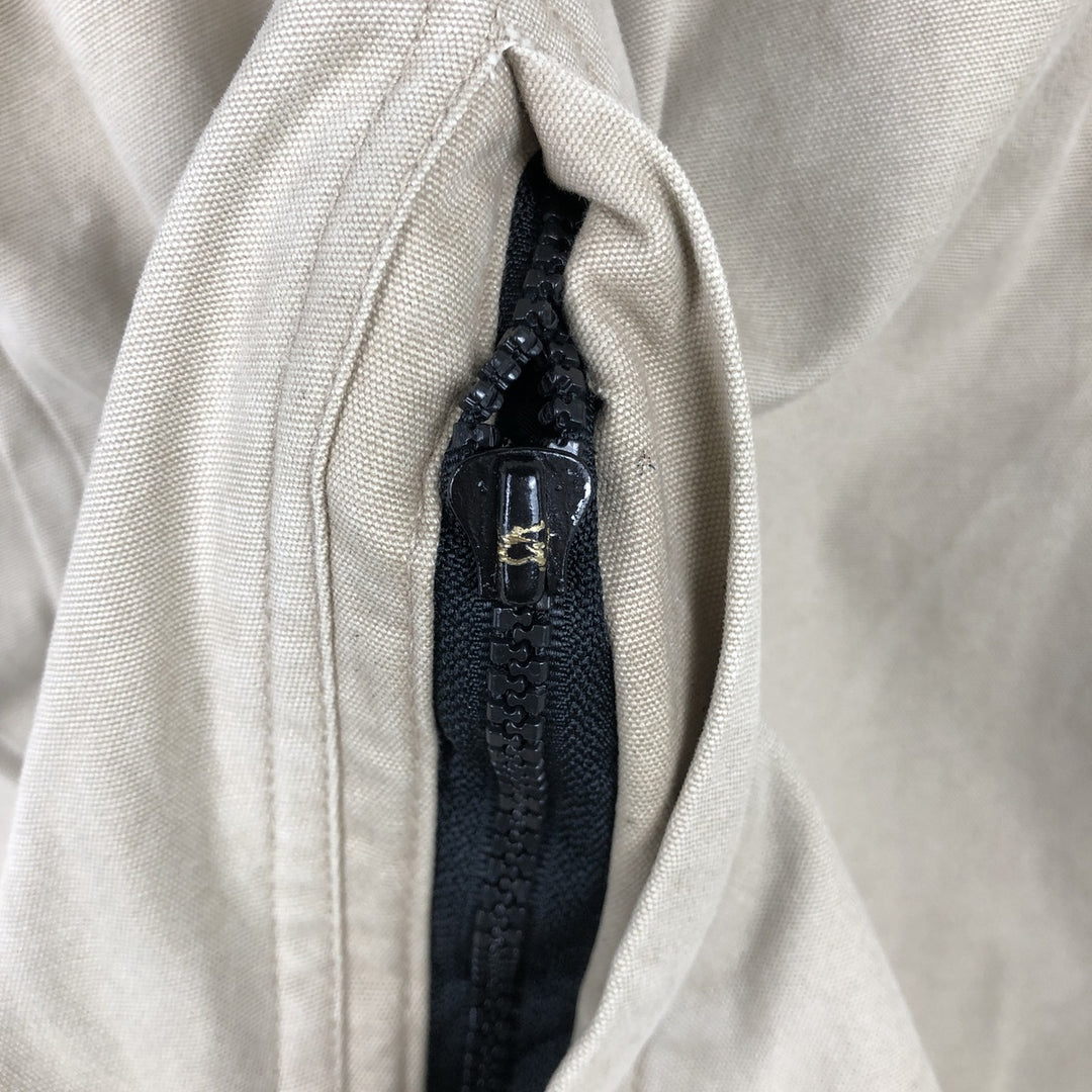 Eddie Bauer LEGEND Hooded Half-Zip Fishing Jacket, Men's Size L (approx.) cotton Beige type Vintage Second Hand
