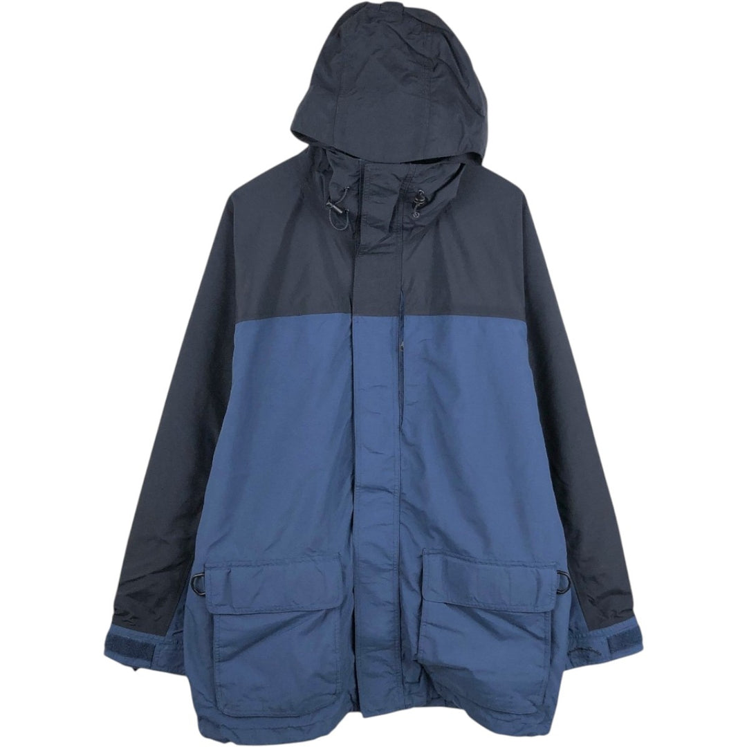 90s-00'S Cabelas DRY-PLUS Ripstop Two-Tone Mountain Parka Shell Jacket (Men's XL equivalent) Nylon navy blue type Vintage Second Hand
