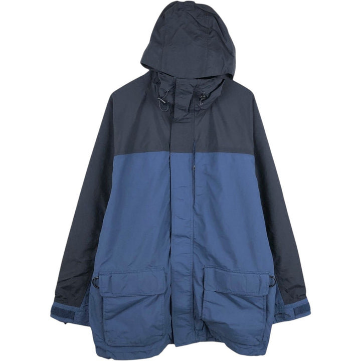 90s-00'S Cabelas DRY-PLUS Ripstop Two-Tone Mountain Parka Shell Jacket (Men's XL equivalent) Nylon navy blue type Vintage Second Hand